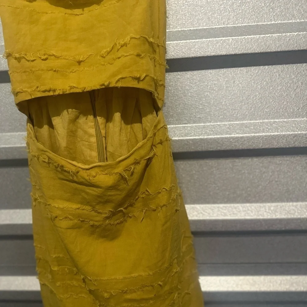 Cotton Candy LA Mustard Cut Out Dress Medium NWT - Picture 7 of 10